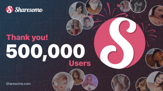 Shared Photo by Sharesome with the username @Sharesome, who is a admin user,  June 14, 2019 at 8:33 AM. The post is about the topic Ass and the text says 'We are now 500,000 registered members! Let's hit a million'