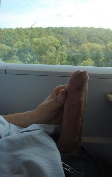 Photo by emanuelv3k with the username @emanuelv3k,  February 7, 2015 at 5:59 AM and the text says 'supersoaker89play:

sometimes I like it risky.. my favourite places for cumming are puplic places, here in the train'