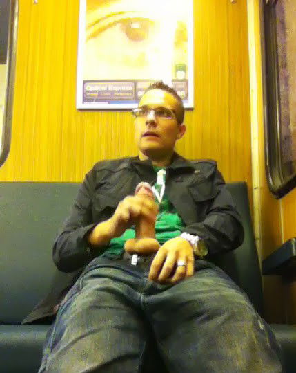 Photo by emanuelv3k with the username @emanuelv3k,  February 7, 2015 at 5:59 AM and the text says 'supersoaker89play:

sometimes I like it risky.. my favourite places for cumming are puplic places, here in the train'