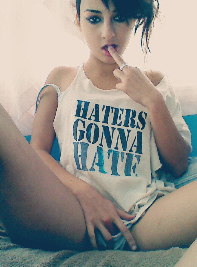 Photo by Dirty with the username @deviantgrottos,  October 23, 2012 at 4:48 AM and the text says '#haters  #gonna  #hate  #haters  #gon'  #hate  #hot  #sexy  #horny  #playing  #with  #myself  #tease  #f  #u  #fuck  #you  #finger  #open  #legs  #cute  #naughty'