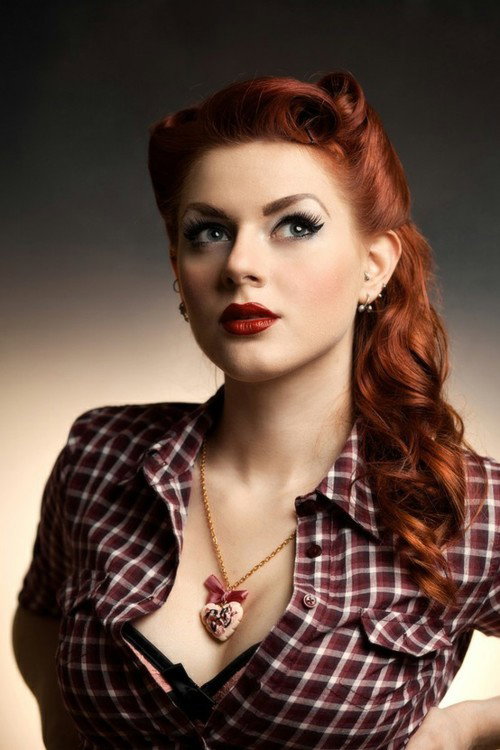 Photo by Dirty with the username @deviantgrottos,  November 13, 2012 at 8:26 PM and the text says 'herdirtylittleheart:

“A loving heart is the truest wisdom.” -Charles Dickens
 #pin  #up  #redhead  #heart  #red  #lips  #sexy  #quote  #dickens  #Loving  #Heart  #wisdom  #wise  #love'