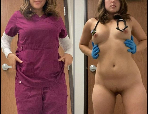 Photo by Caffiend with the username @Caffiend,  March 30, 2023 at 1:36 PM. The post is about the topic On and Off/Before and After and the text says '#OnAndOff #BeforeAndAfter #Scrubs #LoveNurses'