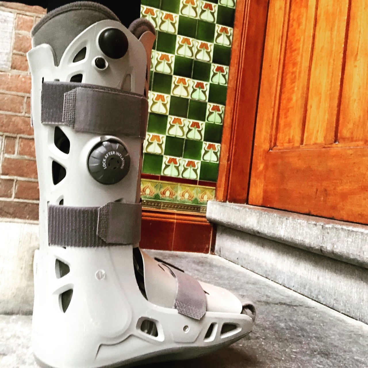 Watch the Photo by ampstef with the username @ampstef, posted on June 29, 2018 and the text says 'castmande:

Some more steps today with my #camwalker #brokenleg #brokenfoot #gayfetish'