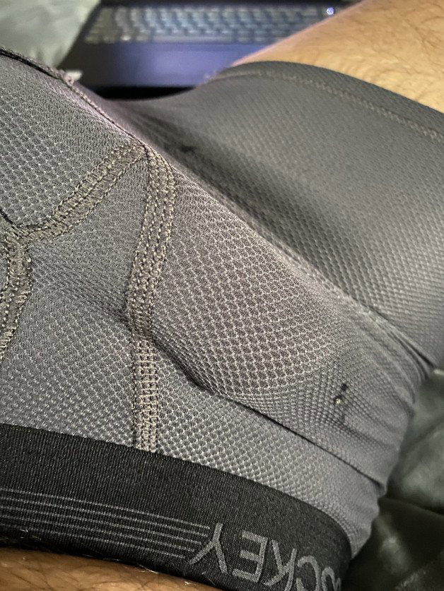 Photo by Midwestern Dick with the username @midwestjays,  December 30, 2021 at 3:21 PM. The post is about the topic Gay Underwear and the text says 'precum is leaking through the undies #wet'