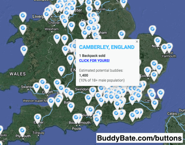 Photo by BuddyBate with the username @BuddyBate,  December 6, 2023 at 11:20 AM. The post is about the topic Bate Cruising and the text says 'A new guy in #Camberley, #England has joined the International #BuddyBate club. If you're local, share the post and spread the word'