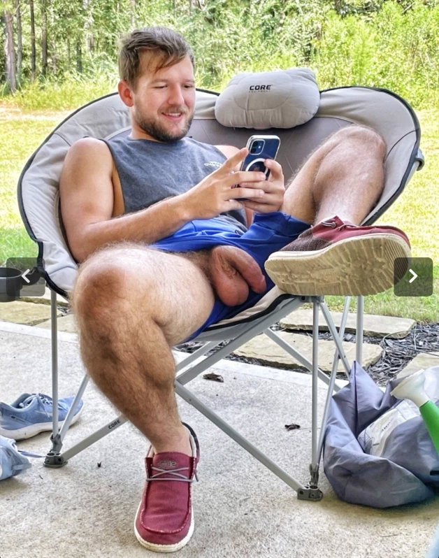 Photo by BuddyBate with the username @BuddyBate,  April 8, 2024 at 1:45 PM. The post is about the topic Male life outdoors and the text says 'Just another afternoon in the back yard chilling with a #bate buddy'