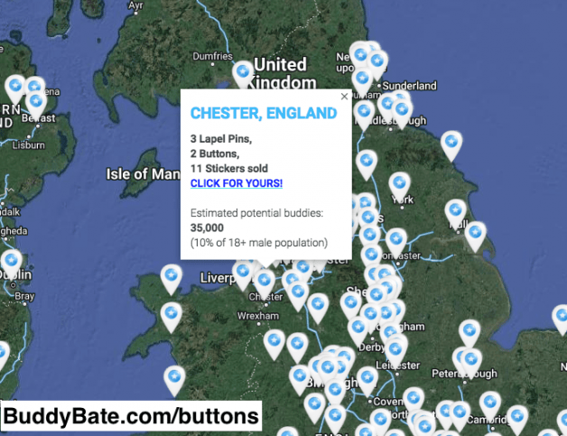 Photo by BuddyBate with the username @BuddyBate,  December 6, 2023 at 10:20 AM. The post is about the topic Bate Cruising and the text says 'A new guy in #Chester, #England has joined the International #BuddyBate club. If you're local, share the post and spread the word'