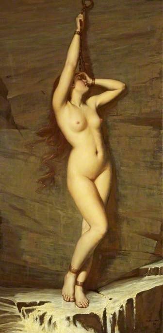 Album by Sumles with the username @Sumles,  May 18, 2023 at 5:02 PM. The post is about the topic Old paintings and the text says '#Andromeda #nudeart #painting #femininebeauty #art #bondage #bdsm'