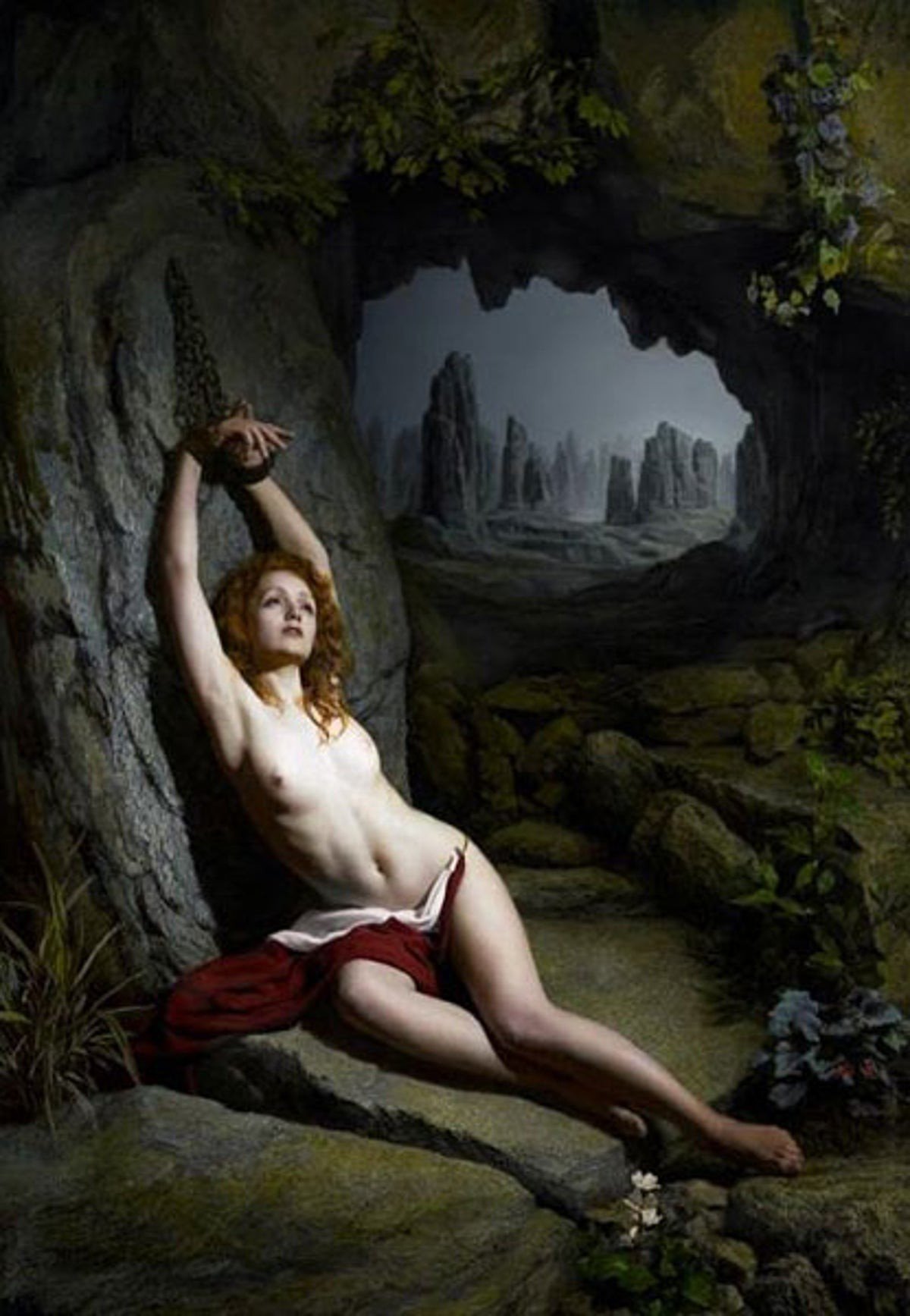 Album by Sumles with the username @Sumles,  May 18, 2023 at 5:02 PM. The post is about the topic Old paintings and the text says '#Andromeda #nudeart #painting #femininebeauty #art #bondage #bdsm'