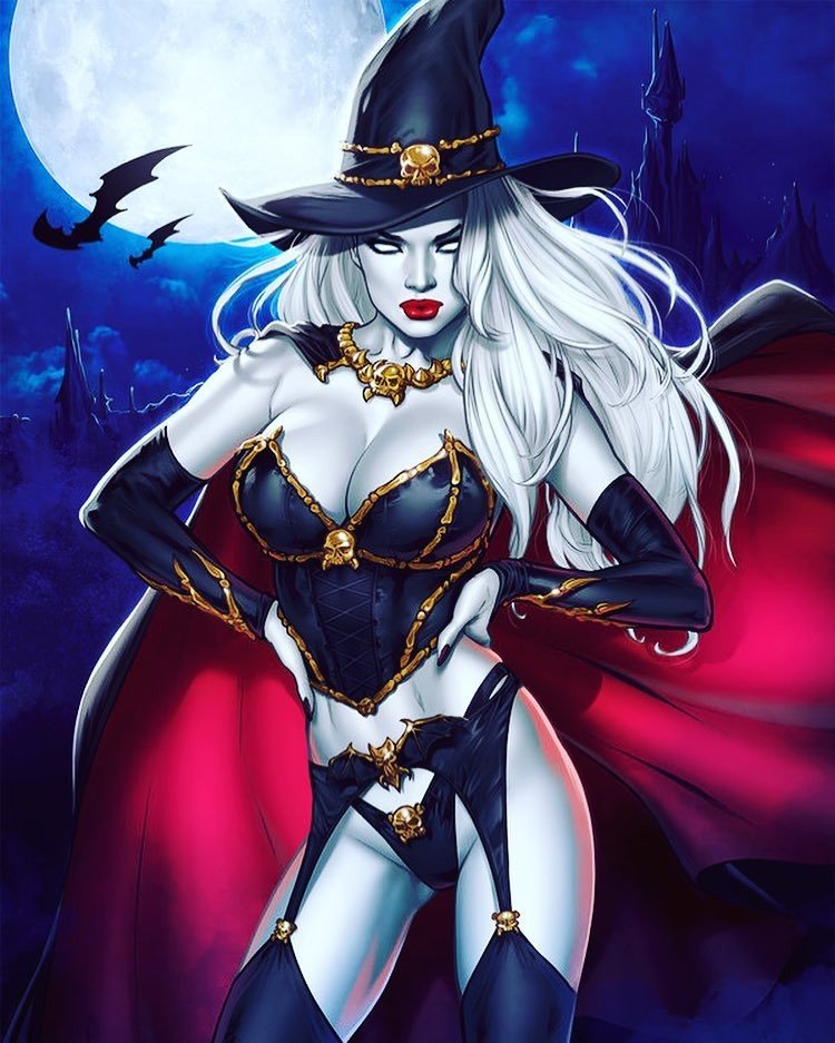 Photo by Justanotherguy with the username @Justanotherguy79,  October 31, 2018 at 11:03 AM and the text says 'eliaschatzoudis:
So close to #halloween @ladydeathofficial #ladydeath #witch #trickortreat #eliaschatzoudis #cover #variantcover https://www.instagram.com/p/Bpjj0xtHa6P/?utm_source=ig_tumblr_share&amp;igshid=1cm2j6jonnnt1'