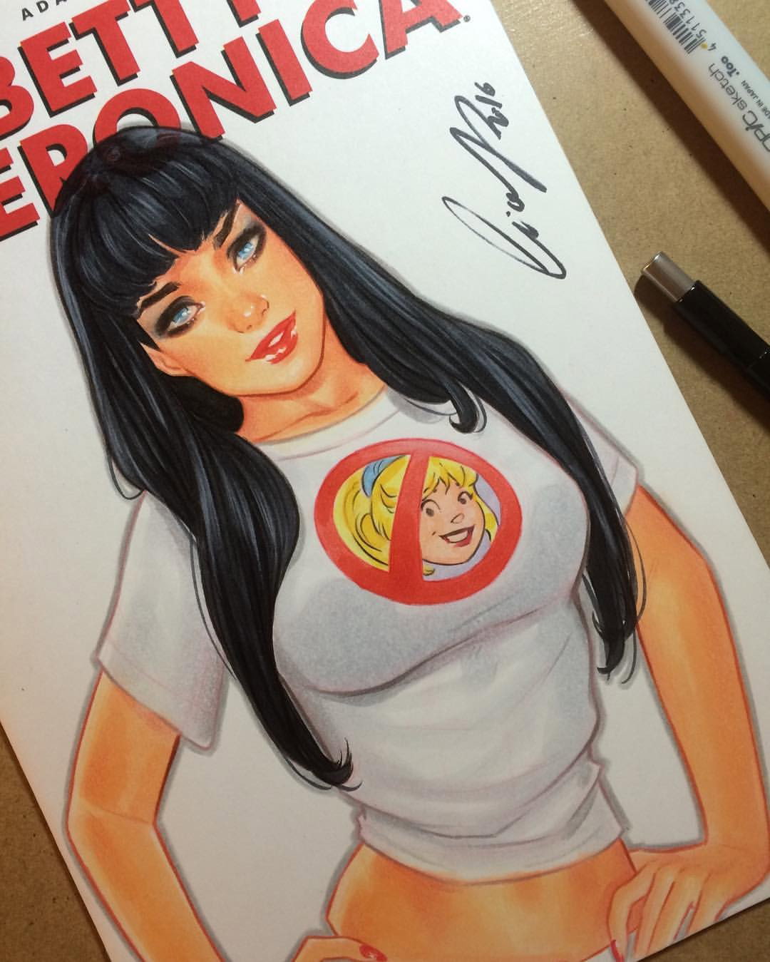 Photo by Justanotherguy with the username @Justanotherguy79,  October 18, 2016 at 3:46 AM and the text says 'eliaschatzoudis:

#bettyandveronica #archiecomics #chatgr #eliaschatzoudis #copicmarkers'