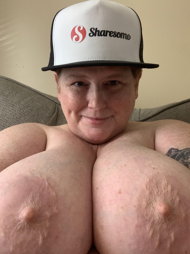 Shared Photo by Belle Southern with the username @BelleSouthernX, who is a star user,  March 14, 2020 at 1:20 PM. The post is about the topic Busty Chicks and the text says 'What do you think about my new hat? (Thanks for the swag, Sharesome!)'