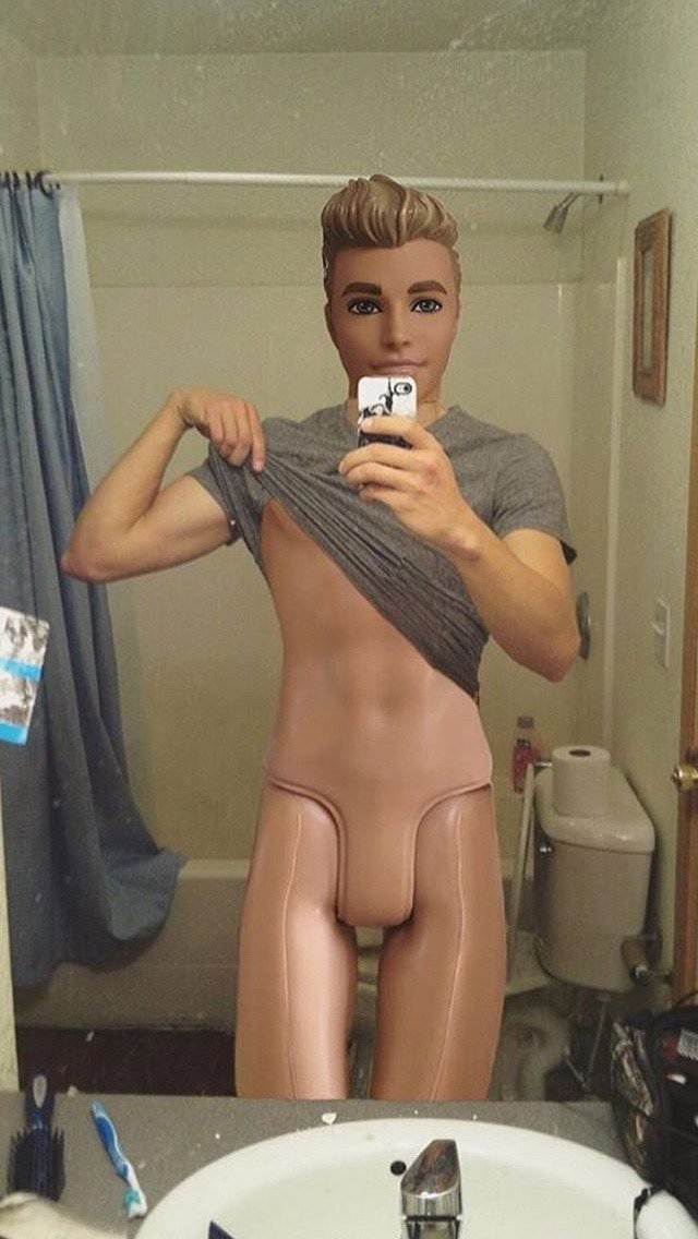 Photo by Bottommanwdc with the username @Bottommanwdc, who is a verified user,  January 22, 2019 at 6:11 PM and the text says 'It's official. Ken is on Grindr. Don't tell Barbie!'
