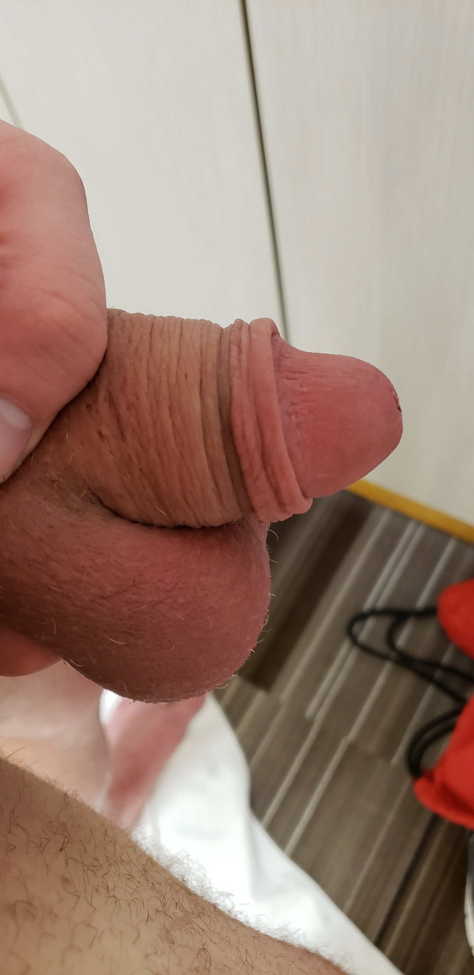 Photo by supersword99 with the username @supersword99, who is a verified user,  February 23, 2019 at 12:23 AM. The post is about the topic Restore foreskin and the text says 'More after gym. I'm starting to have some coverage if I pull on it'