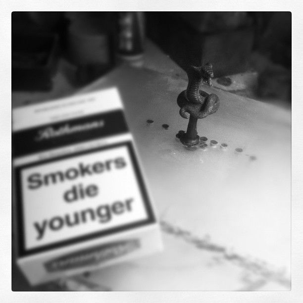 Photo by liquidspace with the username @liquidspace,  September 21, 2012 at 10:39 AM and the text says 'Smokers die younger (Taken with Instagram at ООО &ldquo;Мастер Див&rdquo;)'