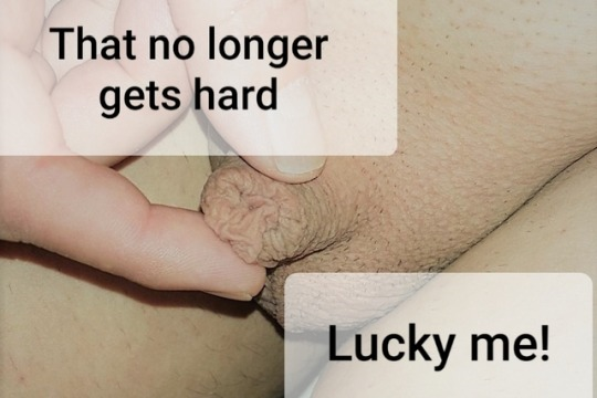 Photo by tinywhiteboi with the username @tinywhiteboi, who is a verified user,  January 5, 2019 at 10:22 PM and the text says 'My little peepee used to be almost 4" long. After long-term chastity it has shrunk to almost 1", a little nub that no longer gets hard. And I love it'