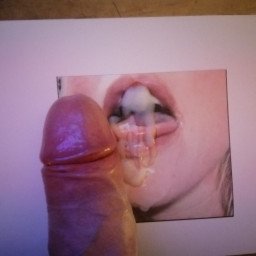 Photo by Paul84 with the username @Paul84,  April 28, 2023 at 9:44 PM. The post is about the topic Tributing and cumming on babes and the text says 'to add my jizz on these beautiful lips of #kimthemilf ..'