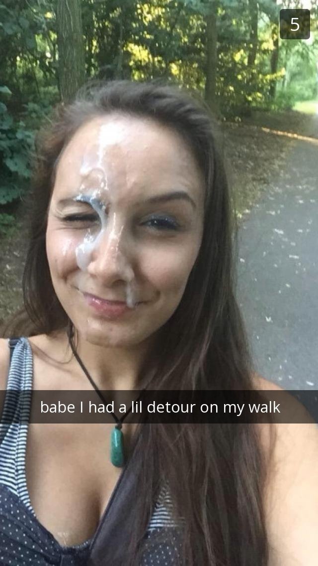 Photo by lolololon with the username @lolololon,  April 1, 2017 at 11:48 AM and the text says 'cheatingsnapchatgfs:

She walked all the way home with cum all over her face. The cum was your reward, drink up… #cuckold  #cum  #clothed  #facial  #babe  #top'