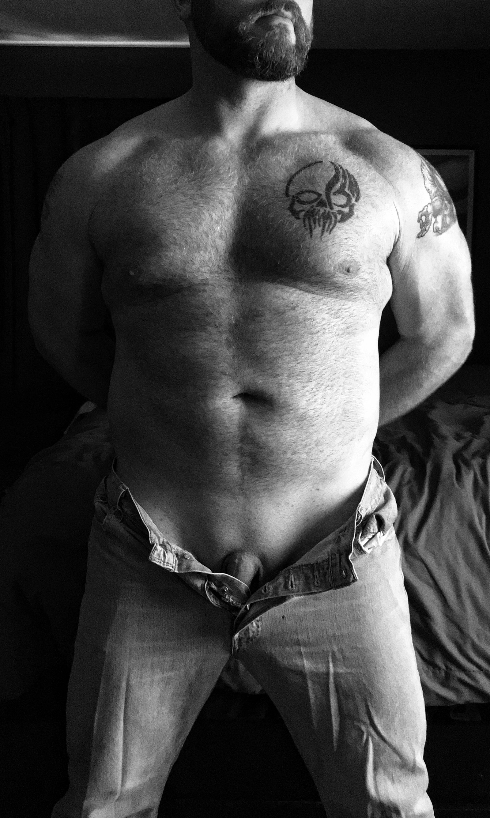 Photo by BigViking with the username @BigViking, who is a verified user,  April 9, 2019 at 4:05 PM. The post is about the topic Bisexual and the text says 'Seriously considering monetizing some content that I’ll promote via Sharesome. Any of you sexy people have any thoughts on that and maybe what you’d like to see or receive...with in reason 😂. #bi #bear #sub #subby #submissive #gay #hairy'