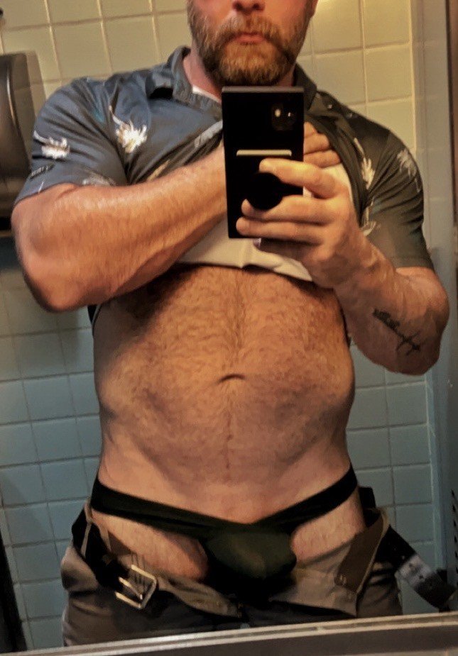 Photo by BigViking with the username @BigViking, who is a verified user,  June 9, 2023 at 6:45 PM. The post is about the topic Gay and the text says 'Daddy is starting to feel himself again! Who wants to be handled 🦍😈🍆#bi #gay #daddy #muscledaddy #top'