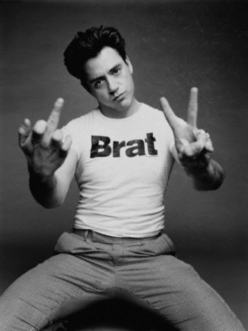 Photo by the fuck page with the username @thefuckpage,  May 19, 2012 at 11:49 AM and the text says 'robert downey jr. #fuck  #fuck  #you  #middlefinger  #middle  #finger  #thefuckpage'