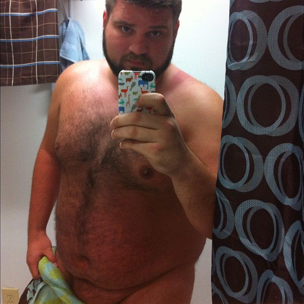 Photo by Cheftu with the username @Cheftu, who is a verified user,  October 1, 2012 at 5:00 AM and the text says 'bearphone:

Got a little tan at the beach today #trashyfriday #bear - @jaredwilson856- #webstagram'