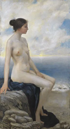 Photo by Swissarmycatdog with the username @Swissarmycatdog,  August 2, 2015 at 10:42 PM and the text says 'loumargi:

Girl-by-the-Sea-Ernst Thallmaier'