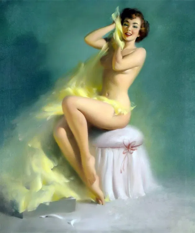 Photo by Swissarmycatdog with the username @Swissarmycatdog,  August 3, 2015 at 12:33 PM and the text says 'lovethepinups:



Harry Ekman - “Sitting Nude” - 1950’s'