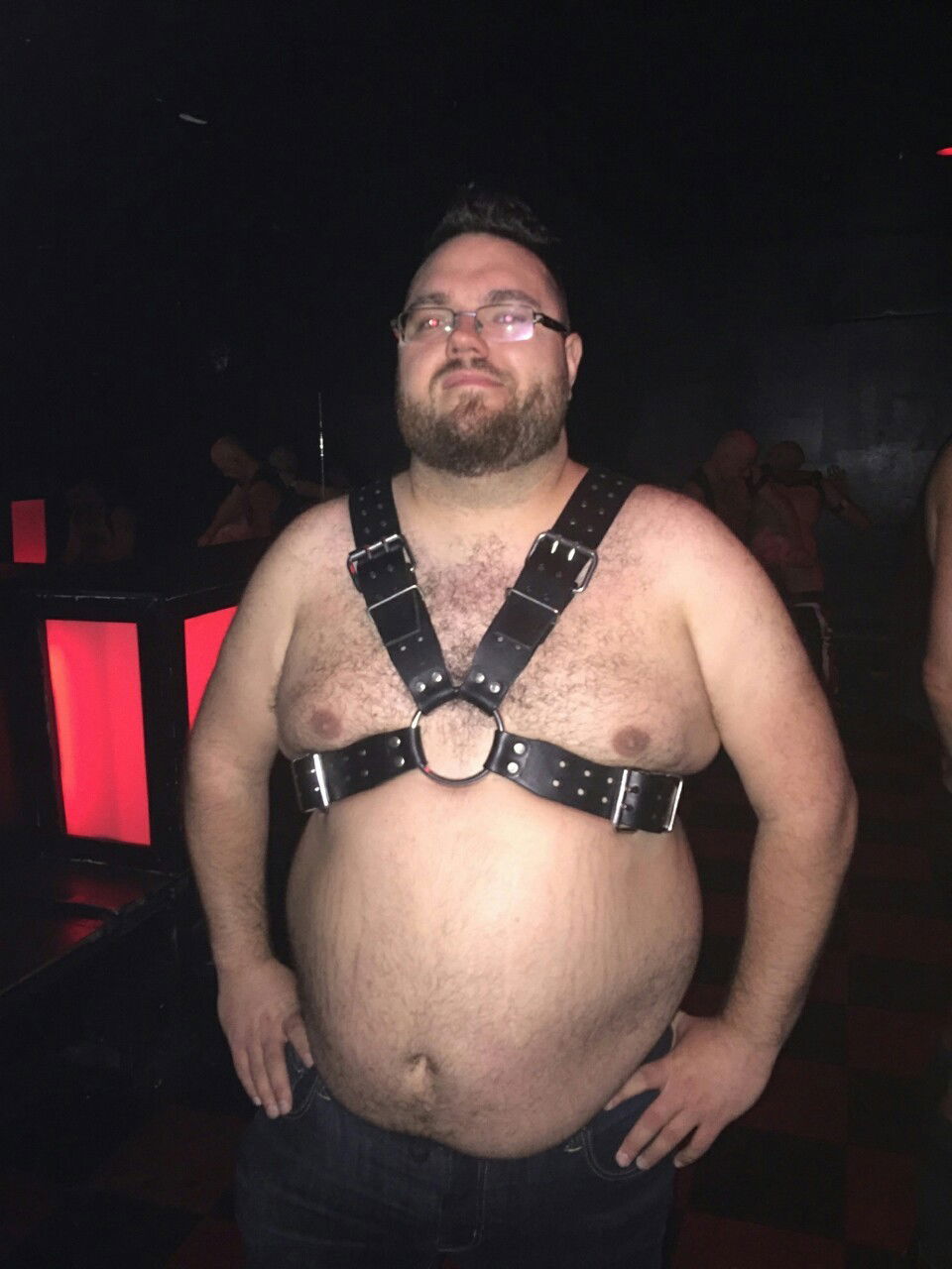 Watch the Photo by tanookie with the username @tanookie, posted on May 1, 2016 and the text says '#bear #leather #harness #gaybear #bigbelly'