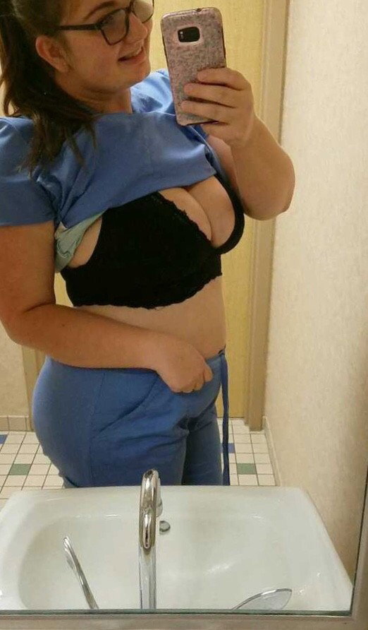 Photo by Selfshot-Art with the username @Selfshot-Art,  November 28, 2017 at 12:14 AM and the text says 'sexonshift:
#sexynurse #scrubs #braandpanties #ass 

Damn, this sexy nurse rocks'