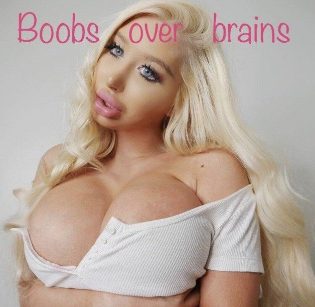 Photo by blablu with the username @blablu,  March 21, 2024 at 3:09 AM. The post is about the topic Dumbification and the text says 'If your boobs are bigger than your brain, you're right here'