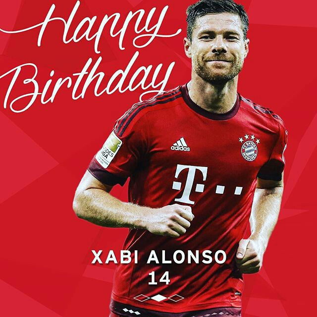 Watch the Photo by RudiR with the username @RudiR, who is a verified user, posted on November 25, 2015 and the text says 'musajutt:

#HappyBirthday Xabi #Alonso! #FCBayern'