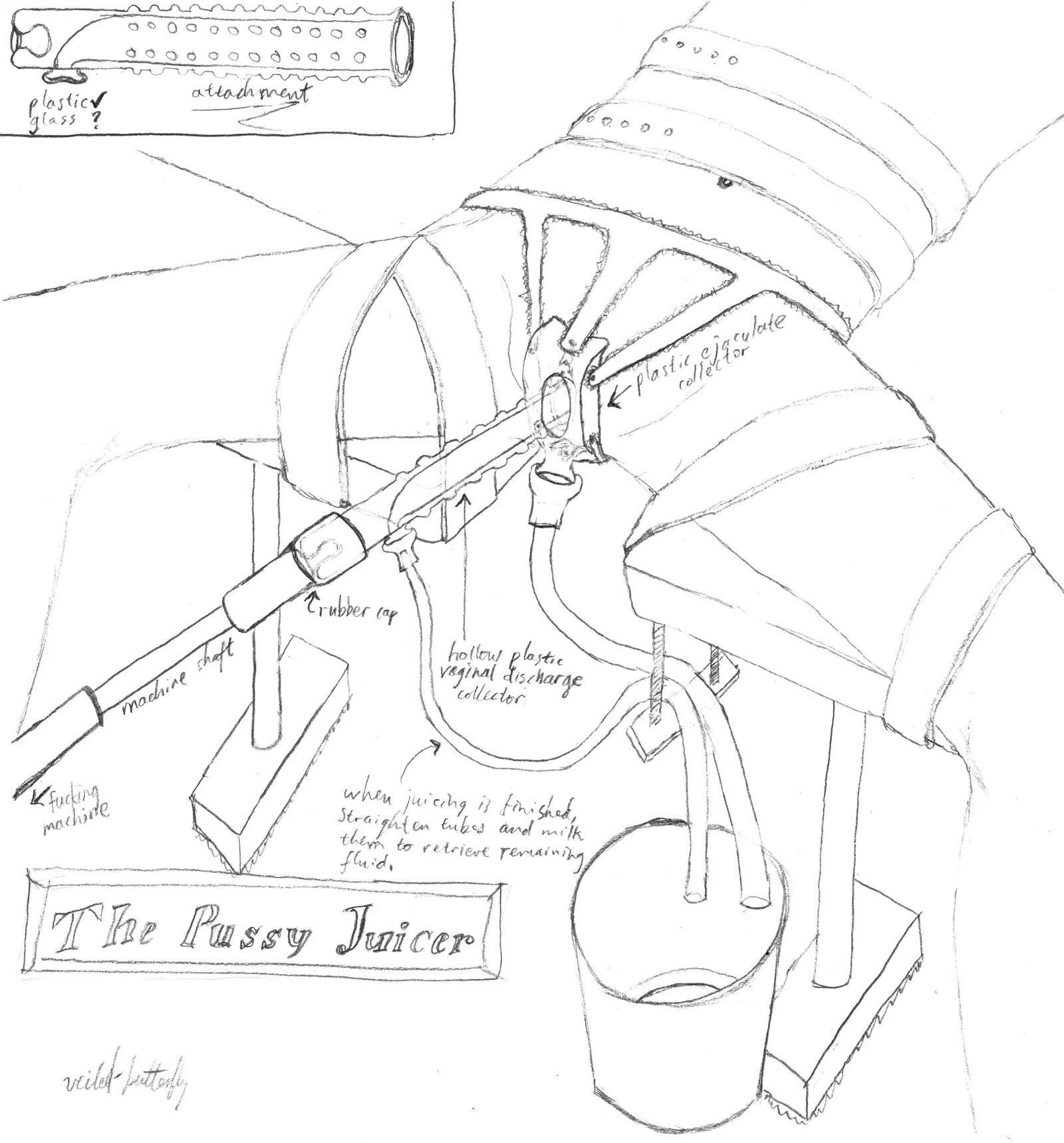 Photo by Veiled-butterfly with the username @Veiled-butterfly,  July 4, 2014 at 5:46 AM and the text says 'One of my ideas for a fucking machine attachment. Apologies in advance, since I can&rsquo;t really draw and very rarely actually do it. #fucking  #machine  #drawing  #fuckingmachine  #fuckingmachines  #concept  #art'