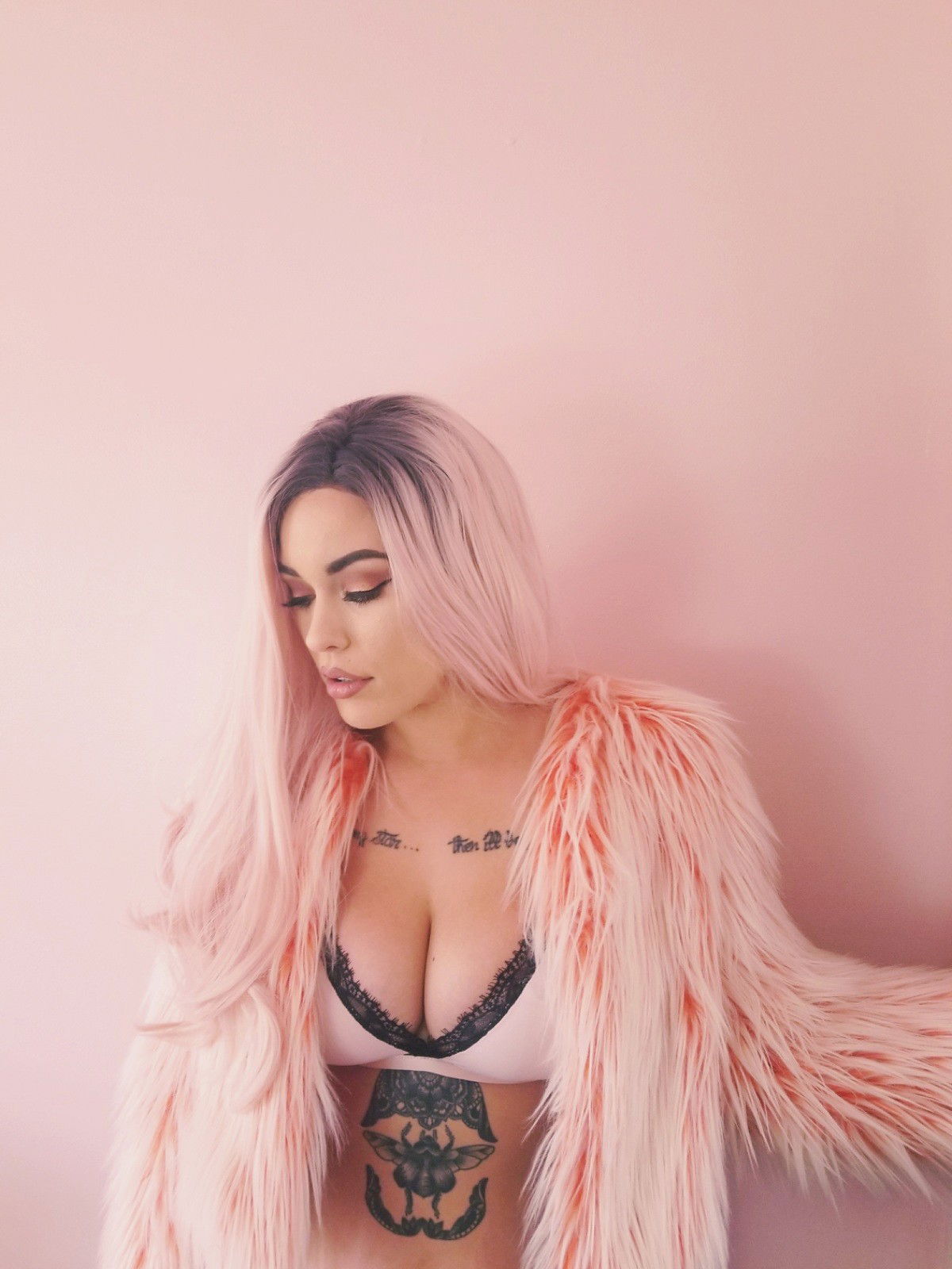 Photo by TrophyWomen with the username @TrophyWomen, who is a verified user,  May 15, 2018 at 10:41 PM and the text says 'dreamy-babydoll:

A demon in pink

  #love  #yourself  #pastel  #pink  #body  #positive  #aesthetic  #stevivi  #cynegetic  #dreamy-babydoll  #me  #fur  #bimbo  #bimbosdaily  #boobs  #breasts  #tits  #mammaries  #cleavage  #queen'