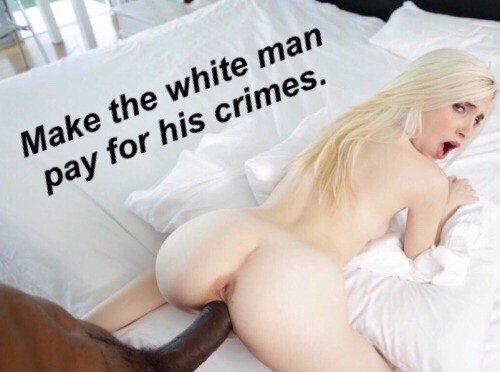 Photo by pornoprincess1984 with the username @pornoprincess1984,  March 10, 2017 at 11:51 PM and the text says 'interracialtherapy:

White pussy is a weapon against the white race'