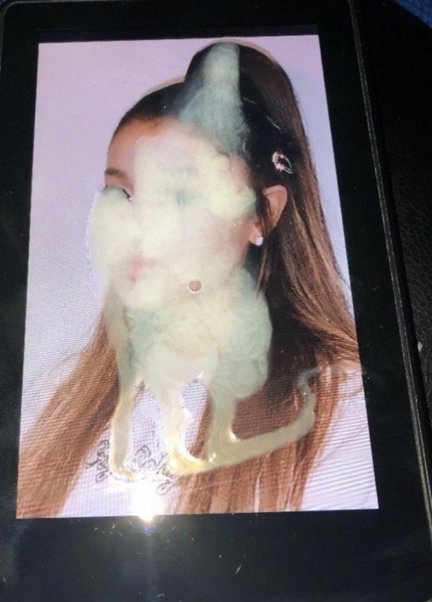 Photo by FlashingLights with the username @FlashingLights, who is a verified user,  July 18, 2022 at 12:43 AM and the text says 'Saw this Ariana Grande tribute on Twitter. ‪It looks like one of those pictures people take and then when they get it developed they see a ghost in it. That’s actually Casper the Friendly Ghost’s cousin, “Cumster the Horny Ghost.” He’s not talked about..'