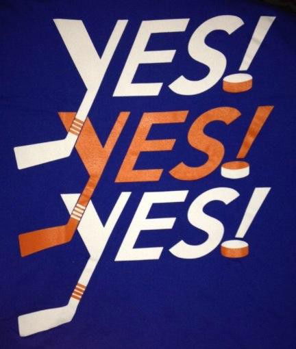 Photo by Swingtastic Toys with the username @swingtastic,  April 16, 2015 at 1:51 AM and the text says 'One down, three to go!  #new  #york  #islanders'