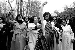 Photo by Swingtastic Toys with the username @swingtastic,  September 8, 2015 at 9:31 PM and the text says 'historicaltimes:

Iranian women rebel against the 1979 hijab law. This was the last day women were able to walk the streets of Tehran with their heads uncovered via reddit'