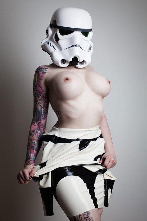 Photo by Swingtastic Toys with the username @swingtastic,  January 27, 2016 at 8:44 PM and the text says 'fuckyeahstarwarsporn:

Nice tits, Stormtrooper! 
 #star  #wars  #stormtrooper  #inked  #tattoos  #tits  #imperial'