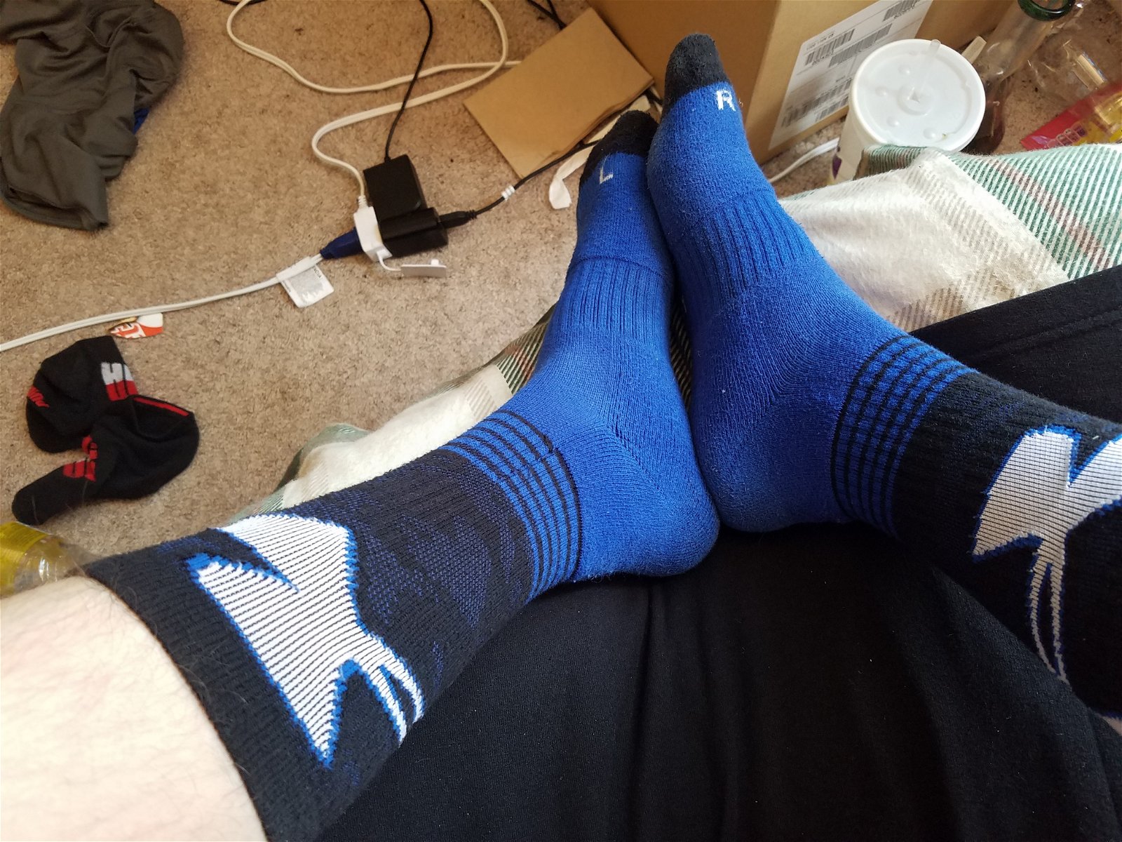 Photo by midwest22323 with the username @midwest22323, who is a verified user,  July 29, 2018 at 5:20 PM and the text says 'Underarmour socks'