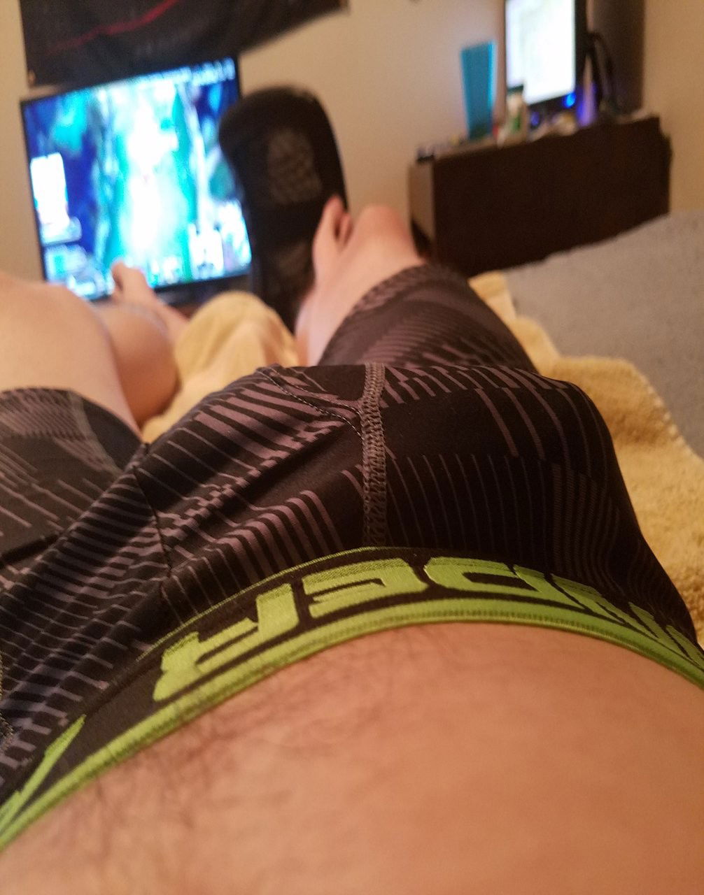 Photo by midwest22323 with the username @midwest22323, who is a verified user,  January 8, 2017 at 11:27 PM and the text says 'Various photos of me in my underwear from the past 2 months. A few cock shots poking out as well :) #underarmour  #bulge  #boxerbriefs  #american  #eagle  #precum'