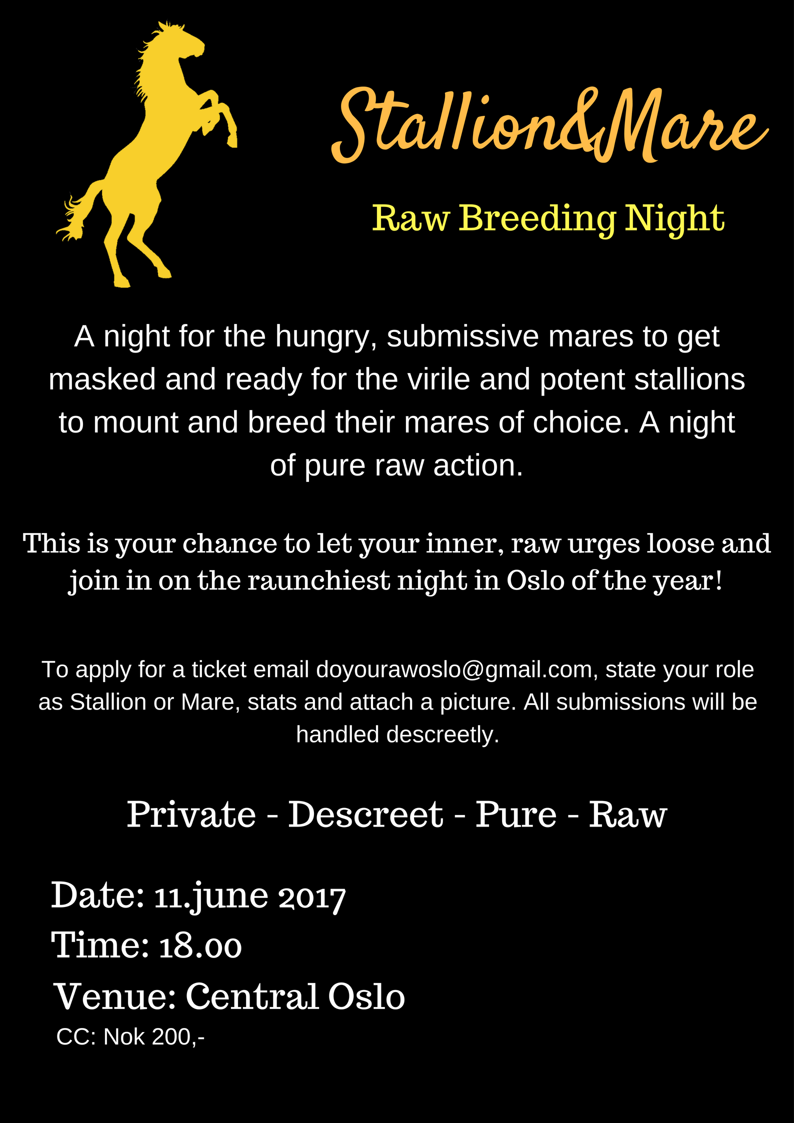 Photo by rawfuckeroslo with the username @rawfuckeroslo,  May 21, 2017 at 9:11 AM and the text says 'Do you dare to join in on the raunchiest, most juicy and raw bareback night in Oslo 2017?  #barebackparty  #breeding  #stallion  #mare  #raw  #bareback  #bb  #cumwhore  #cumsluts'