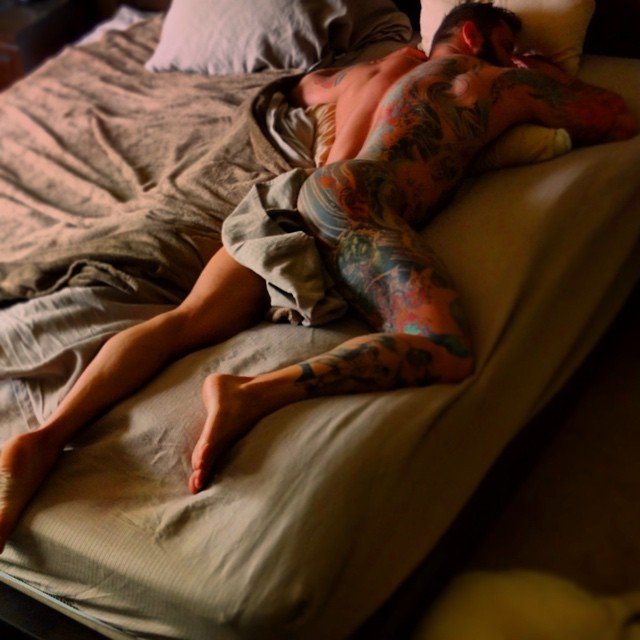 Photo by UESguys27 with the username @UESguys27,  May 25, 2015 at 12:22 AM and the text says 'tankjoey:

Good morning.  #tankjoey #inkedmuscle #tankmode #cheeky #men  #beef'