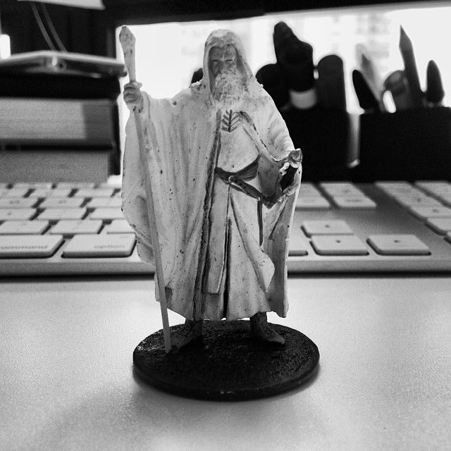 Photo by artsexlove with the username @artsexlove,  February 4, 2014 at 3:57 PM and the text says 'You shall not pass! #gandalf #actionfigure #gandalf  #actionfigure'