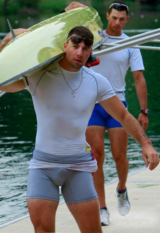 Photo by roughstr8men with the username @roughstr8men,  March 6, 2013 at 10:17 PM and the text says '#bulge  #young  #studs  #muscular  #sportsmen  #kayak  #rower'