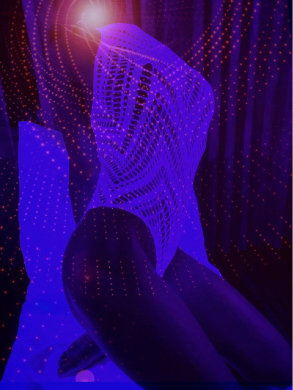 Photo by Takeflight3 with the username @Takeflight3, who is a verified user,  January 6, 2020 at 5:35 AM. The post is about the topic Blacklight Bodies and the text says 'the sensual energy of @batgirlskg'
