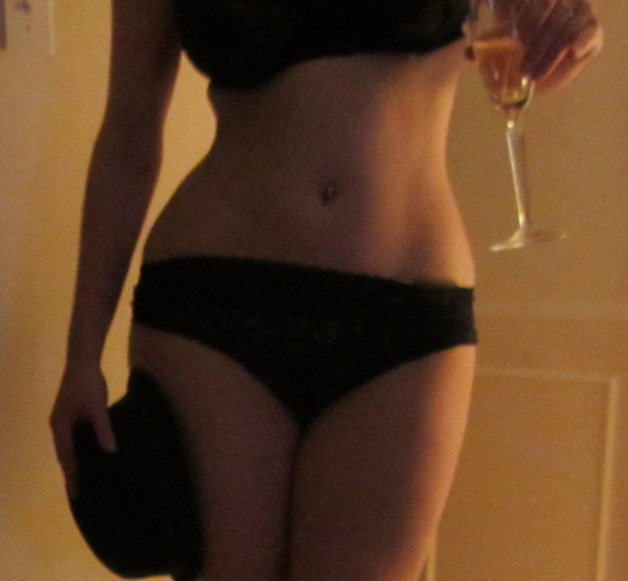 Photo by RedWineAndLube with the username @RedWineAndLube,  September 13, 2011 at 3:19 AM and the text says 'womenandwine:

“You can leave your hat on”
curvydelight:

Pink champagne on a Friday'
