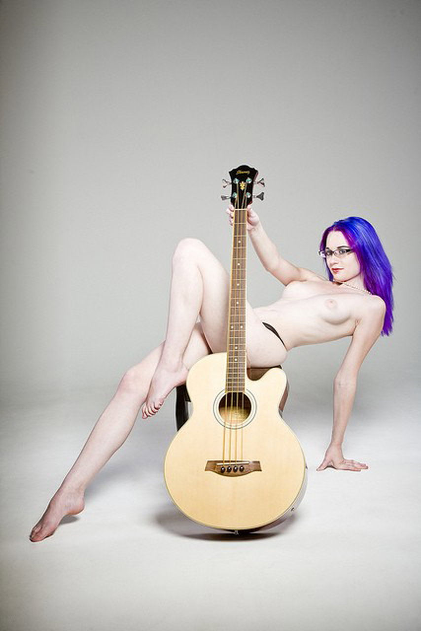 Photo by RedWineAndLube with the username @RedWineAndLube,  October 7, 2011 at 9:54 PM and the text says 'chelseachristian:

Photographer/Editor: FotoMarkModel/MUA/Stylist: Chelsea Christian 


I really want an acoustic bass. #Chelsea  #Christian  #blue  #hair  #ladies  #fotomark  #purple  #hair  #topless  #nude  #naked  #guitar  #bass'