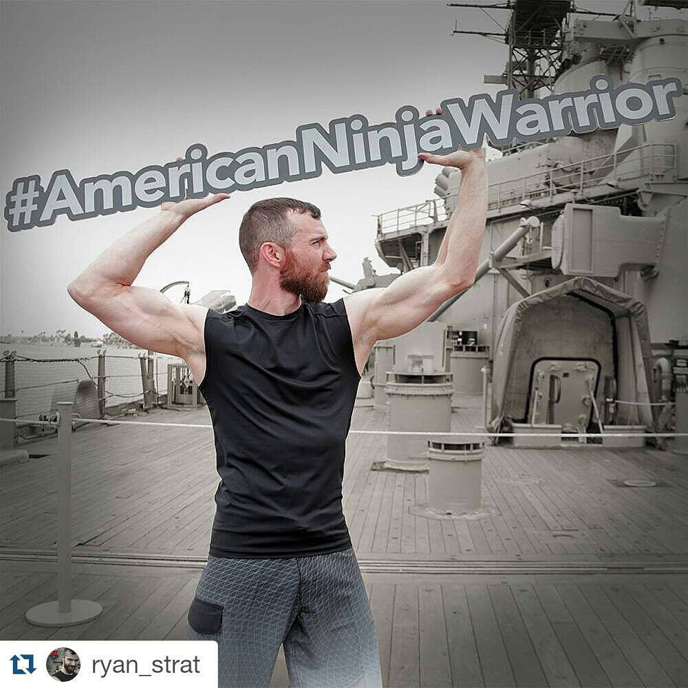 Photo by SammyStrips with the username @SammyStrips,  August 18, 2015 at 1:59 AM and the text says 'My #mcm watching Ryan Stratis kicking ass and taking names on @americanninjawarrior can&rsquo;t wait to watch you take Vegas!

#Repost @ryan_strat with @repostapp
・・・
One more day folks!!! Tune in Monday for the city finals me and my military friends..'