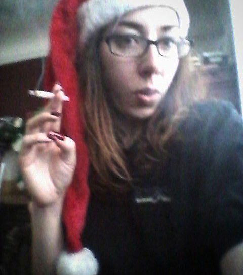 Photo by SammyStrips with the username @SammyStrips,  December 24, 2015 at 8:13 PM and the text says '#420girls #420santa #toke #420santa  #420girls  #toke'